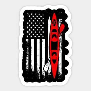 american flag kayak Sticker